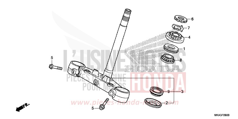 LENKSCHAFT von NC750X "Meca" CANDY ARCADIAN RED (R305) von 2016